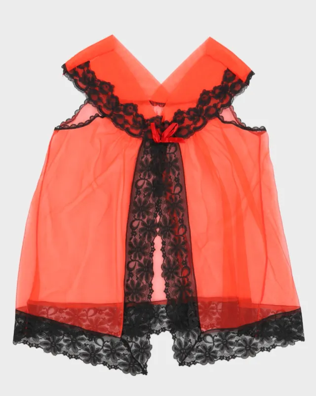 Red and Black Lace Nighty - M sold by Rokit