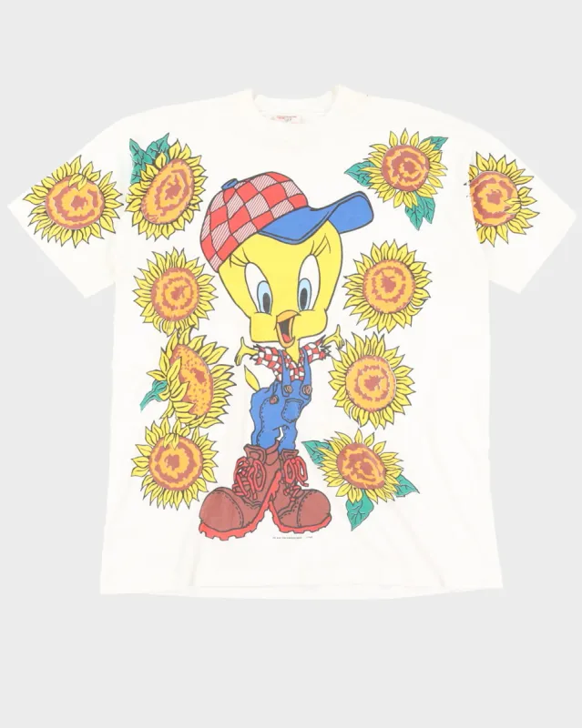 '96 Tweety Bird Sunflower Single Stitch T-Shirt - 2XL sold by Rokit