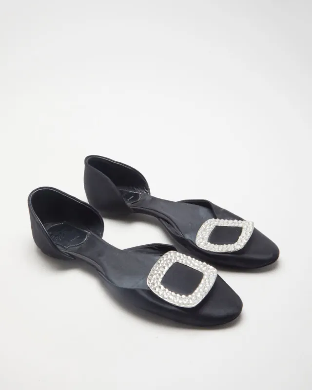 Black Roger Vivier Chips Strass Ballet Flats - UK 3.5 sold by Rokit
