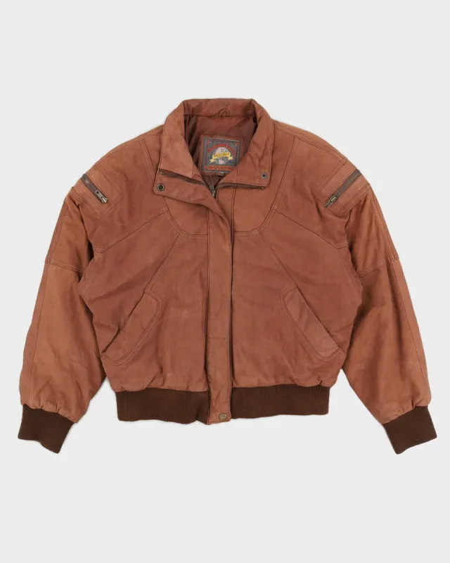 Vintage 90s Adventure Bound Brown Bomber Jacket - L sold by Rokit