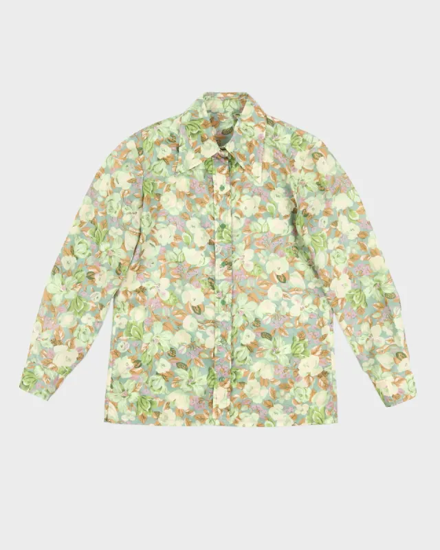 Vintage 70s Floral Silk Blouse - S/M sold by Rokit