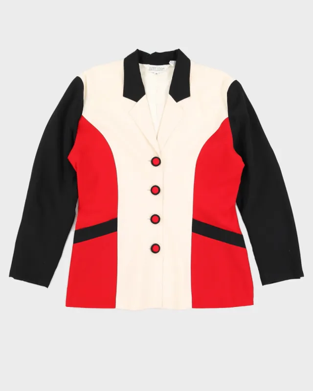 Block Colour Silk Blazer Jacket - M sold by Rokit