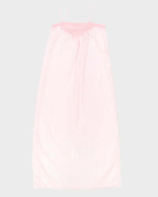 Vintage Pink Slip Dress - S sold by Rokit