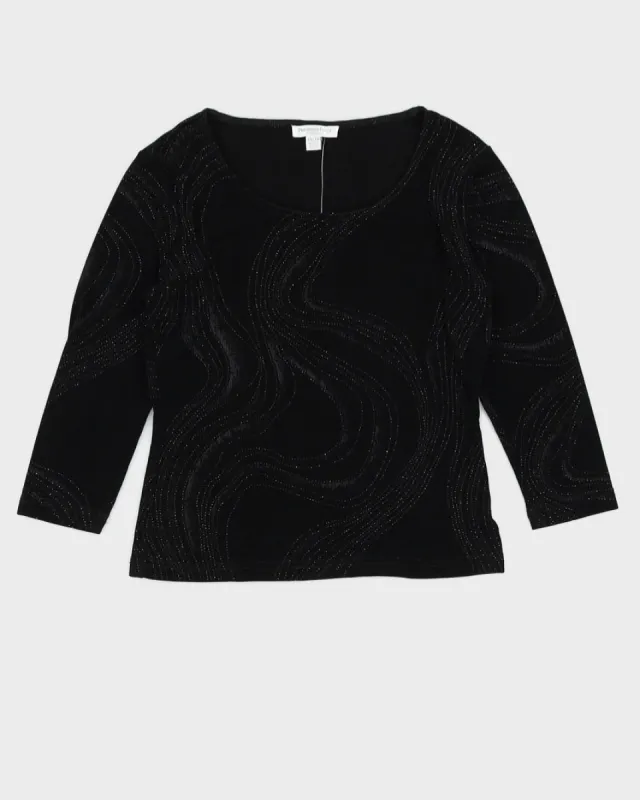 Y2K 00s Proportion Petite Black Glittery Top - XS sold by Rokit