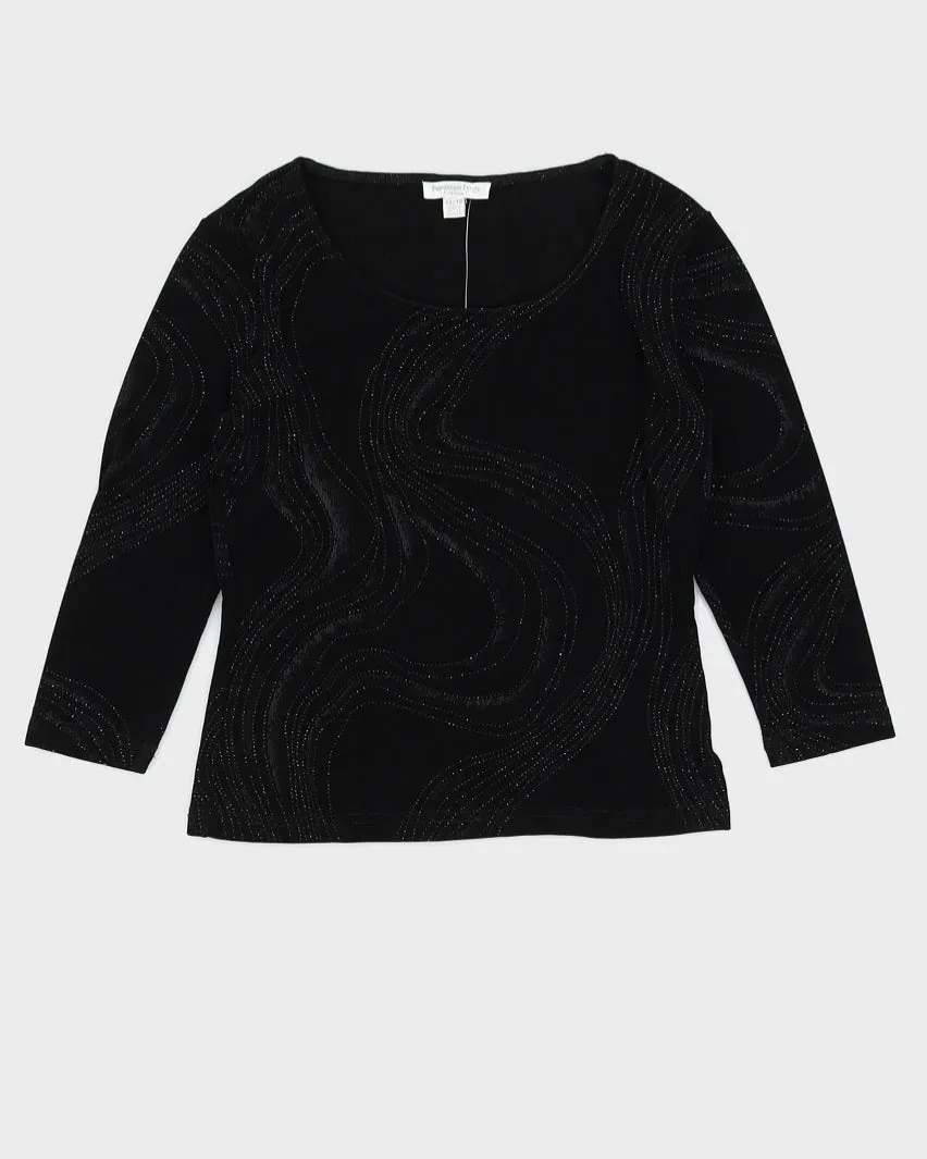 Y2K 00s Proportion Petite Black Glittery Top - XS sold by Rokit