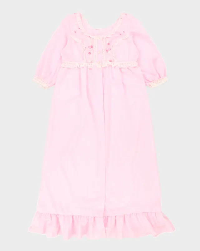Vintage 70s Chardin Pink Floral Nightgown - L sold by Rokit