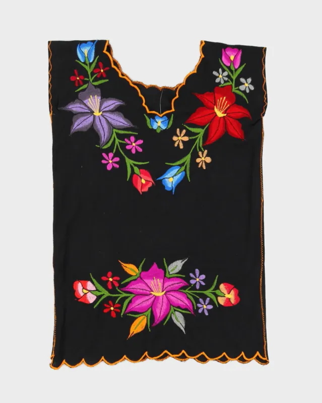 Black Embroidered Shift Dress - M sold by Rokit