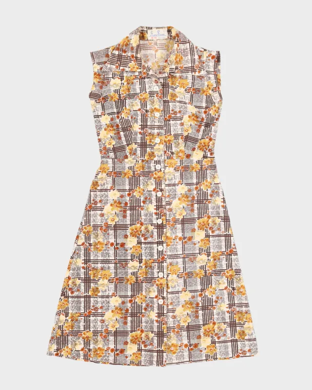 1950s Floral Pattern Dress - XS sold by Rokit