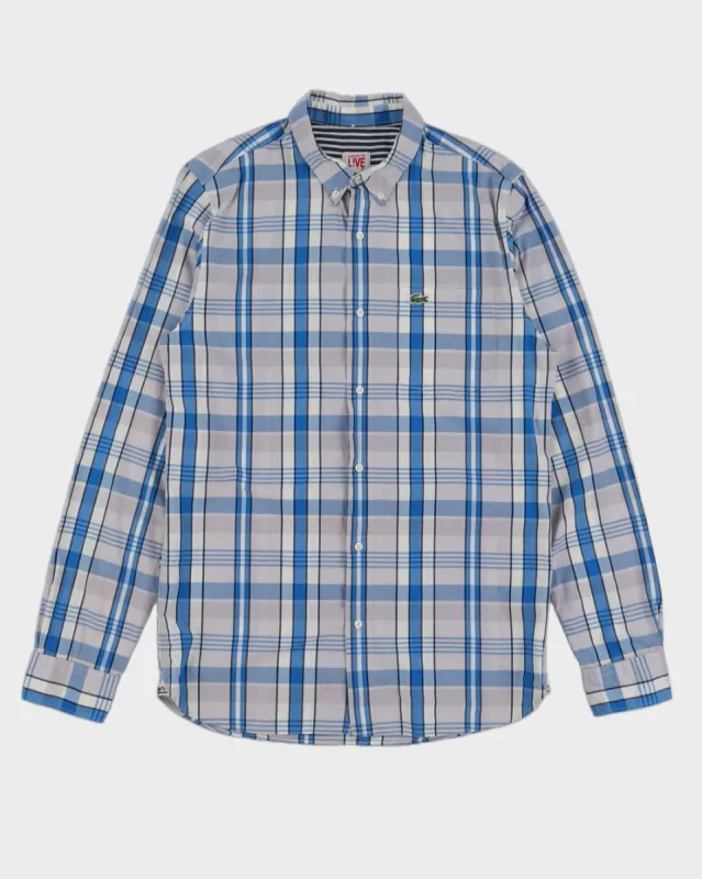 Lacoste Live Blue Checked Long Sleeved Shirt - S sold by Rokit