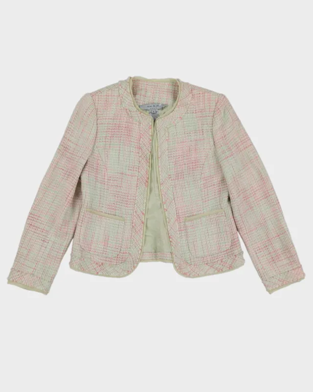 Pink and Green Tweed Blazer - S sold by Rokit