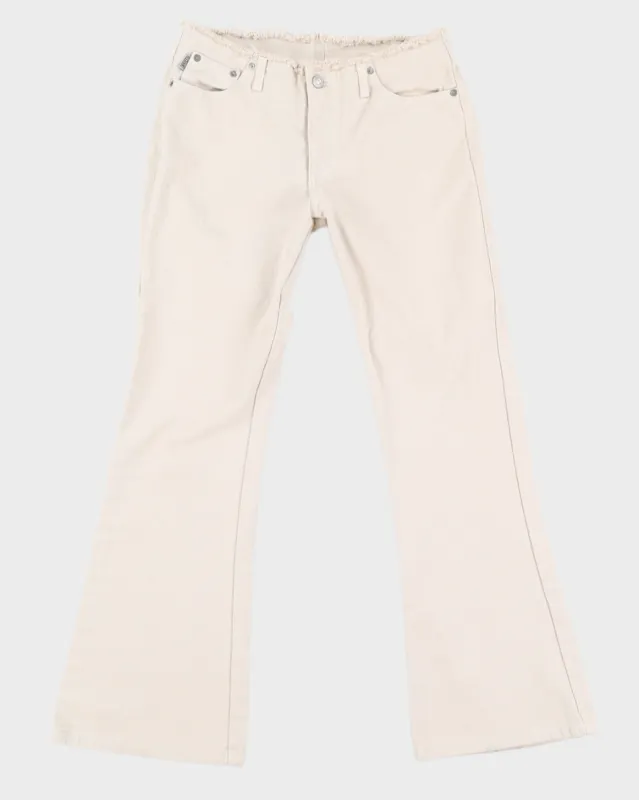 Y2K 00s Nissi Beige Low Rise Flare Jeans - W30 L30 sold by Rokit