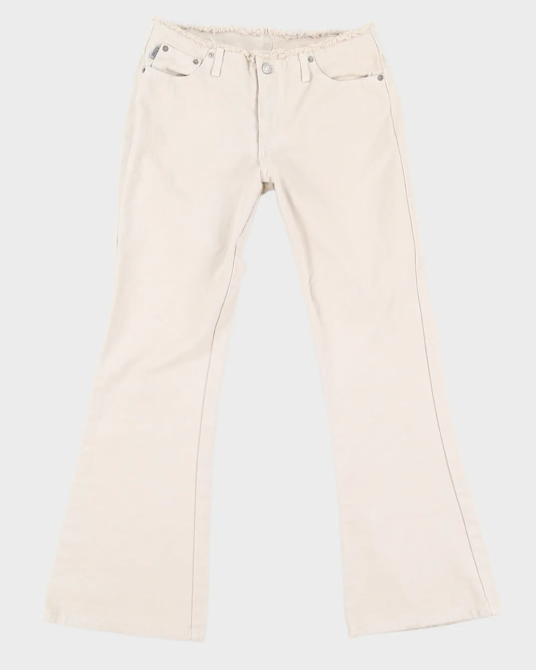 Y2K 00s Nissi Beige Low Rise Flare Jeans - W30 L30 sold by Rokit