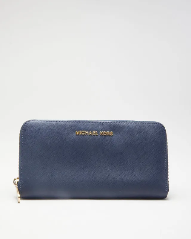 Michael Kors Navy Leather Wallet - O/S sold by Rokit