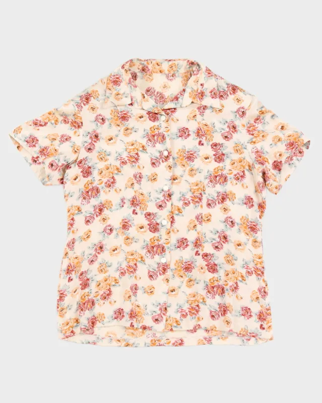 1980s Floral Blouse - S sold by Rokit