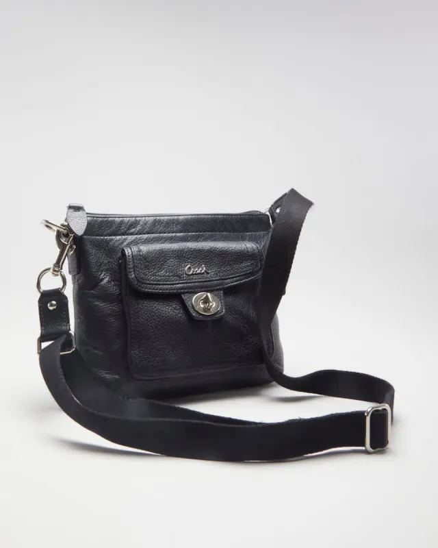Coach Black Leather Small Cross Body Bag - O/S sold by Rokit