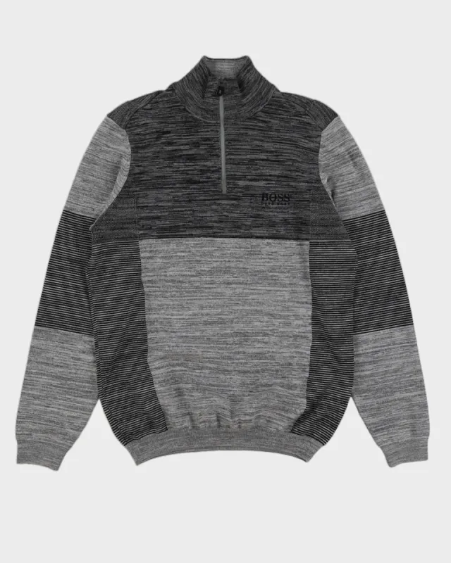 Boss By Hugo Boss Grey Quarter Zip Sweatshirt - L sold by Rokit