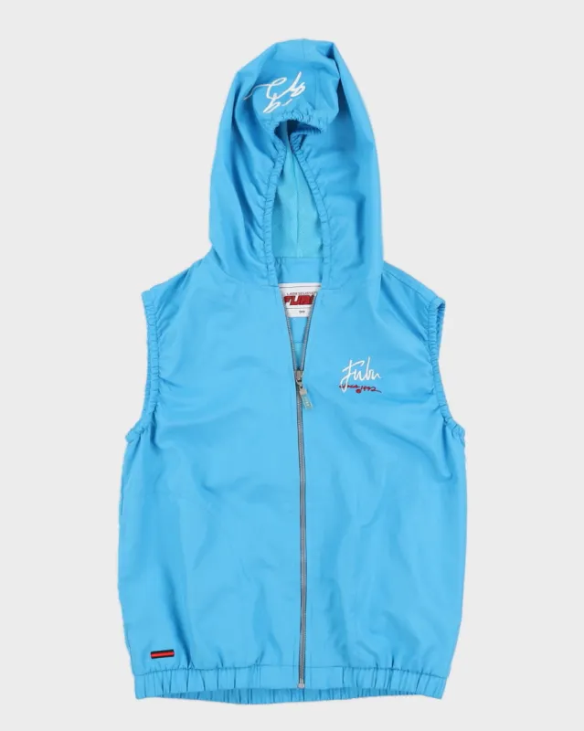 00s Y2K Fubu Blue Hooded Gilet - M sold by Rokit