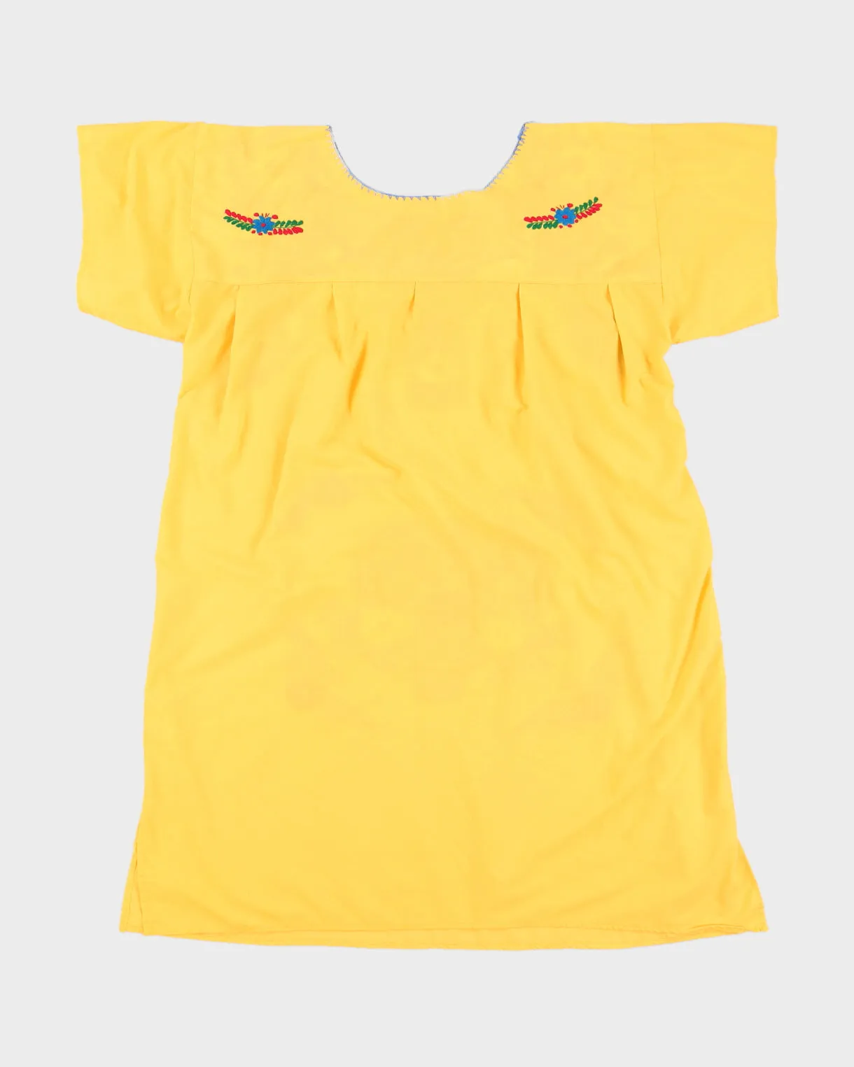 Vintage Yellow Embroidered Smock Midi Dress - L sold by Rokit product image thumbnail 2