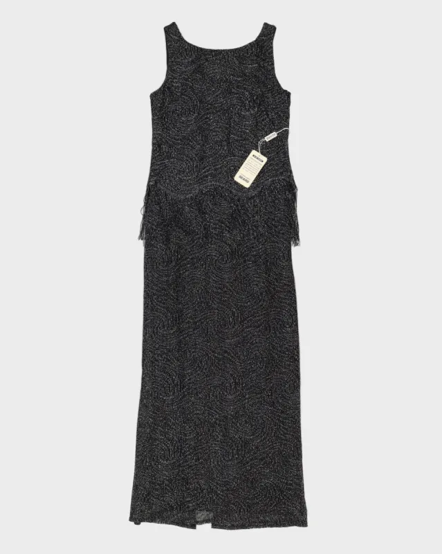 Vintage 80s Tradition By Sears Black Glittery Tassel Dress - M/L sold by Rokit