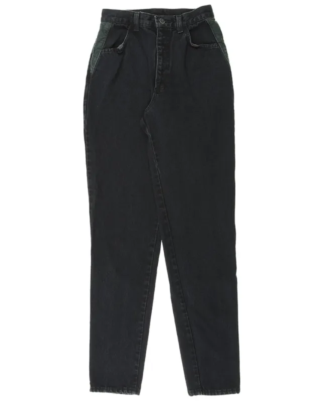 Vintage 90s panelled high waist jeans - W24 L32 sold by Rokit