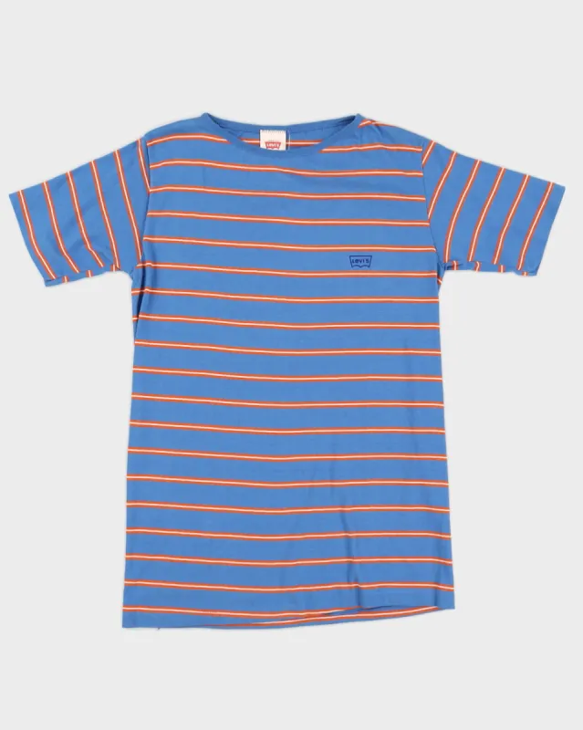 Vintage 70s Levi's Blue & Orange Striped T-Shirt - M sold by Rokit
