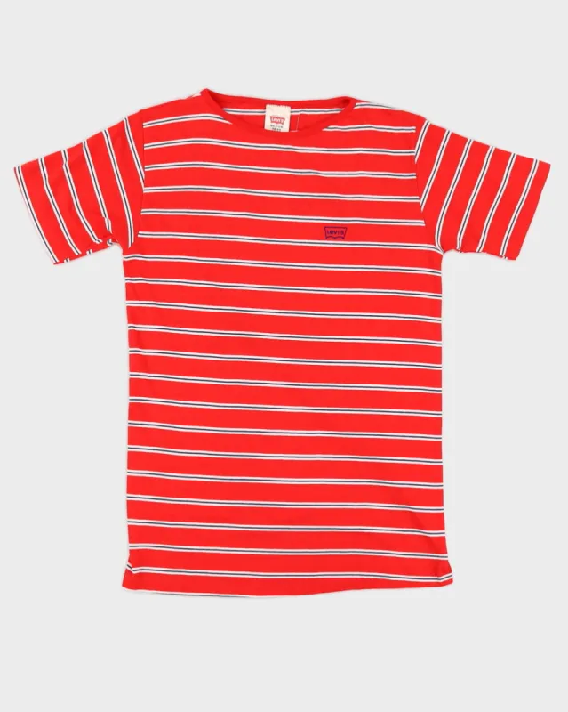 Vintage 70s Levi's Red & Navy Striped T-Shirt - M sold by Rokit