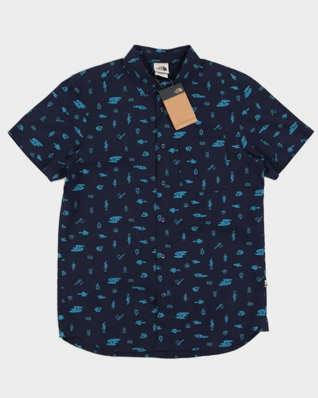 The North Face Mens Navy Printed Cotton Shirt - M made by Rokit