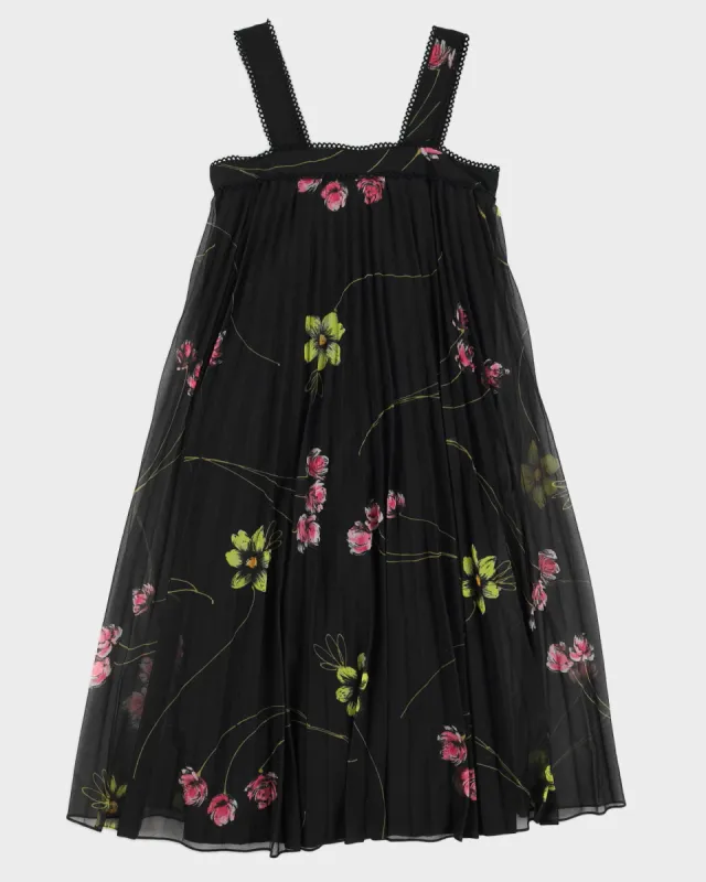 Vintage 70s Nu Mode Floral Pleated Mini Dress - S sold by Rokit