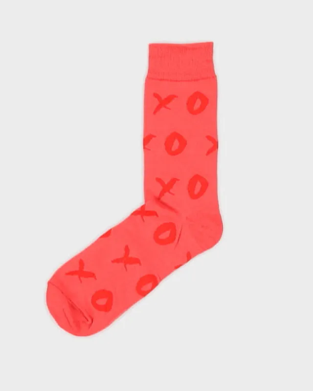XO Pink & Red Socks - One Size sold by Rokit