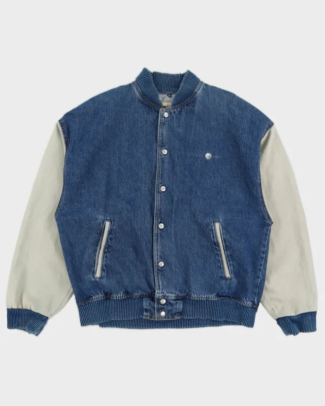 Vintage 90s iD Wear Denim Bomber Jacket  - XL made by Rokit