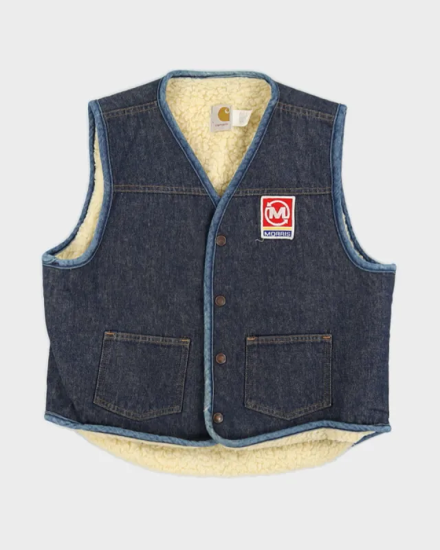 Vintage 70s Carhartt Denim Fleeced Lined Gilet - M sold by Rokit