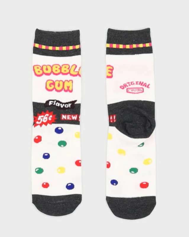 "Bubble Gum" White Socks - One Size sold by Rokit