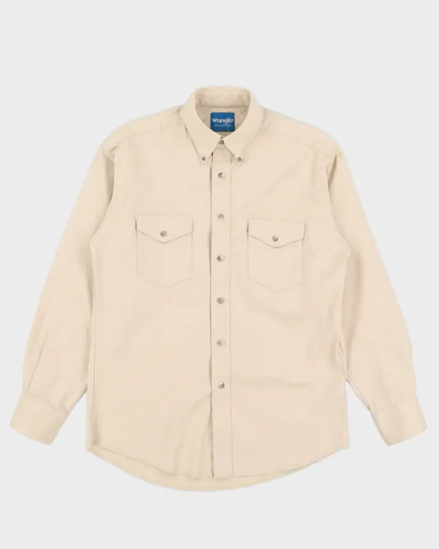 Vintage 90s Wrangler Beige Shirt - L sold by Rokit