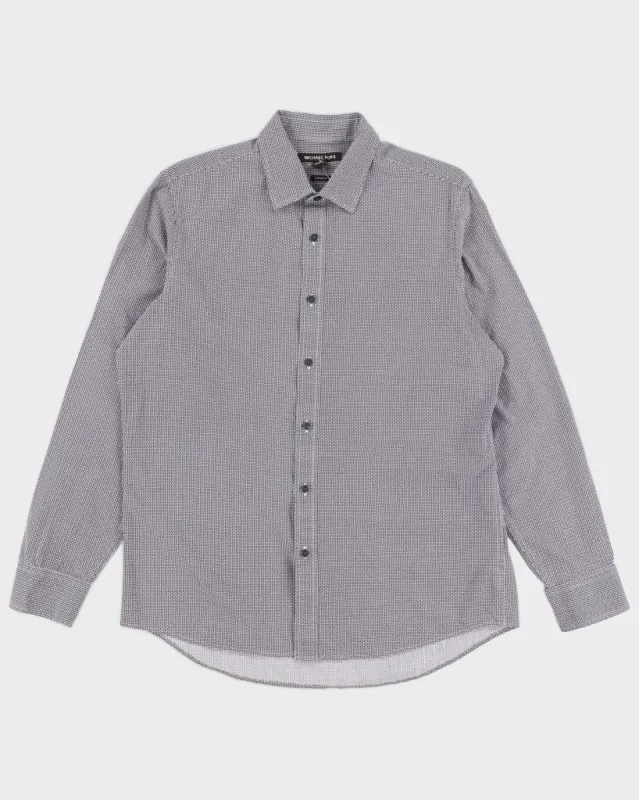 Michael Kors Purple Printed Dress Shirt - M sold by Rokit