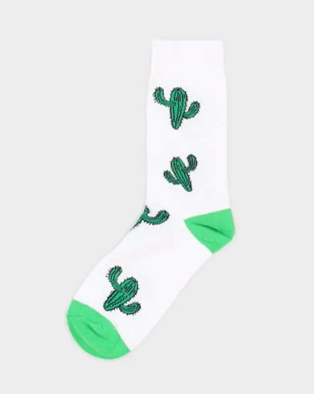 Cactus White Socks - One Size sold by Rokit