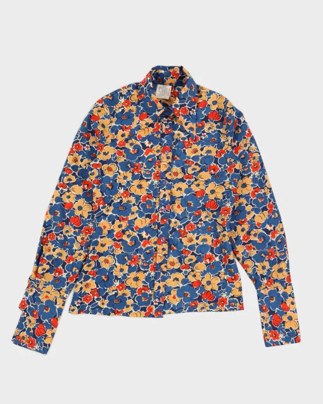 Vintage 1970s Blue Floral Blouse - S sold by Rokit