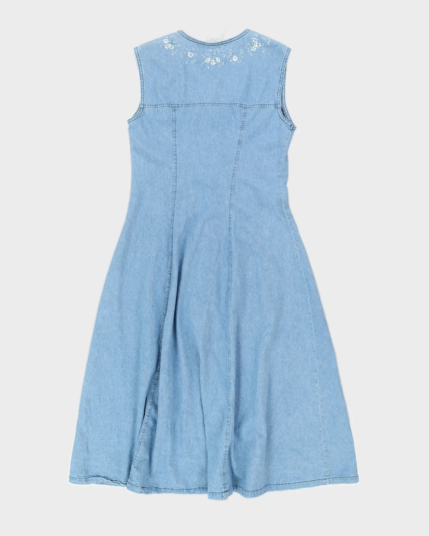 Vintage 90s A1A Sportswear Denim Dress With Hand Painted Flowers - L sold by Rokit product image thumbnail 2