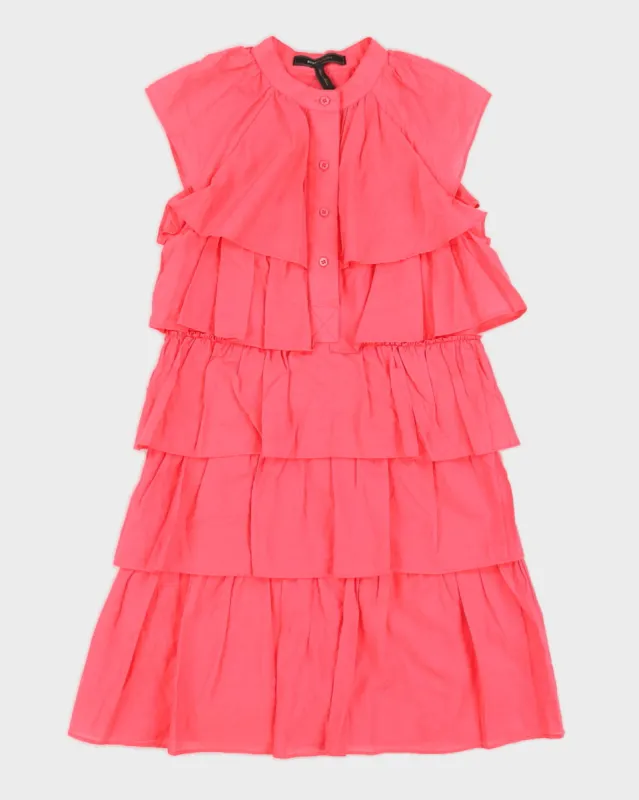 BCBG MaxAzria Pink Tiered Mini Dress - S sold by Rokit