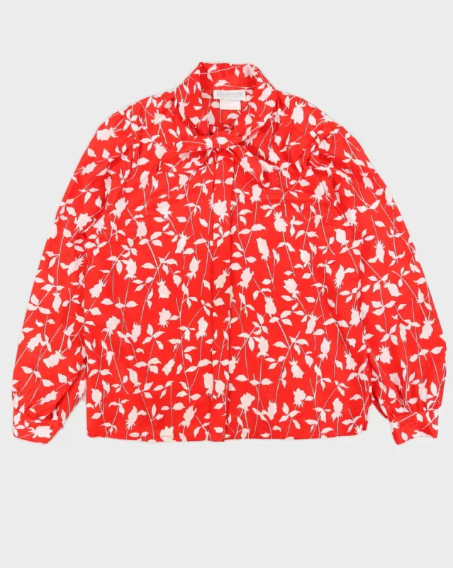 Red With White Pattern Blouse - M sold by Rokit