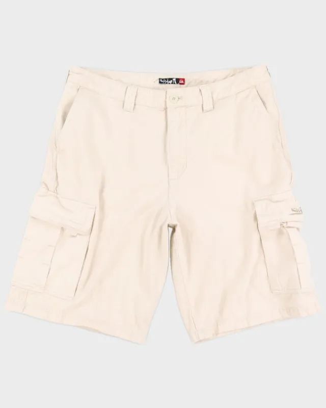 Y2K 00s Quiksilver Cream Cargo Shorts - W36 sold by Rokit