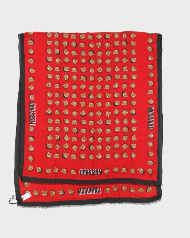 Moschino Red Patterned Scarf made by Moschino
