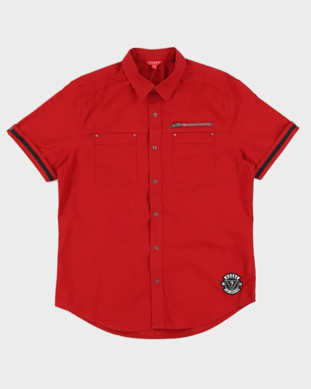 Y2K 00s Guess Red Bowling Shirt - M sold by Rokit