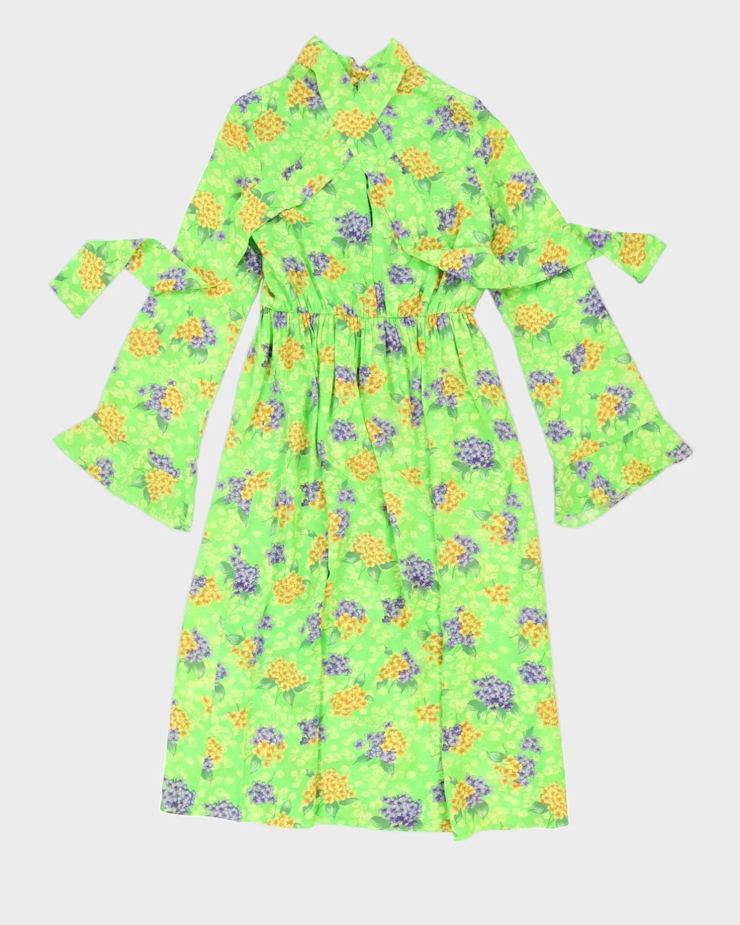 Les Reveries Green Floral Silk Dress - M sold by Rokit product image thumbnail 2