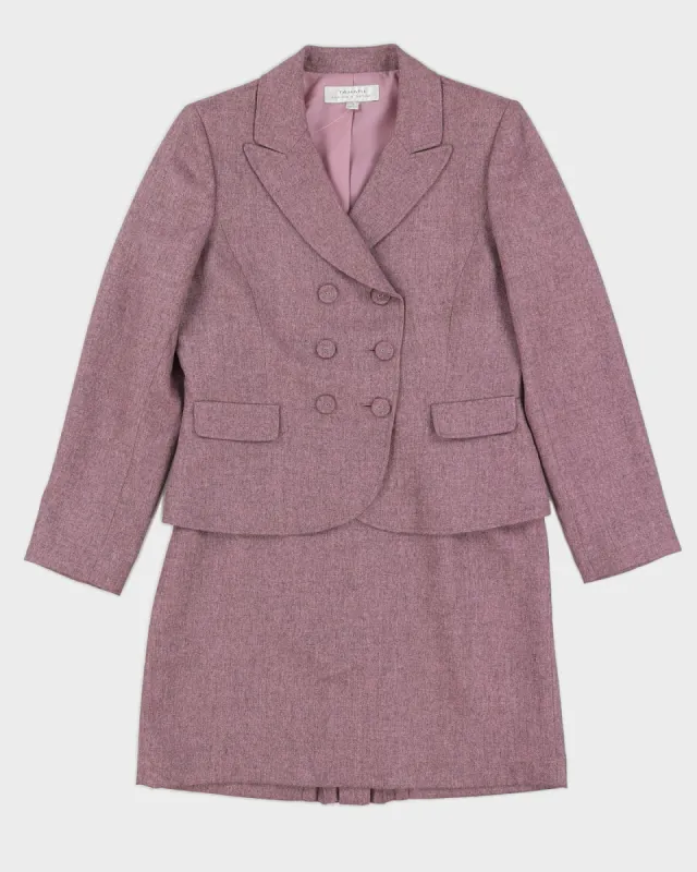 Vintage 90s Tahari Purple Double Breasted Skirt Suit - M sold by Rokit