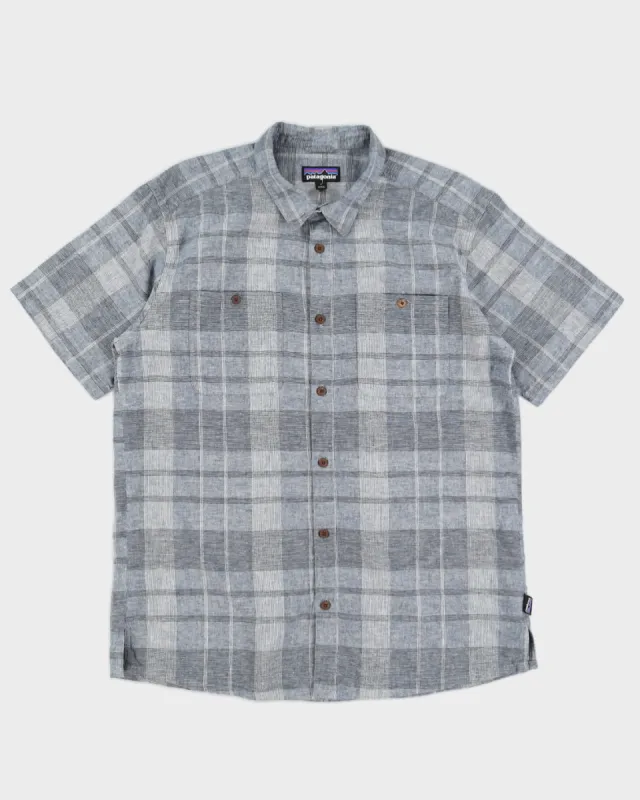 Patagonia Grey Organic Cotton & Hemp Plaid Shirt - L sold by Rokit