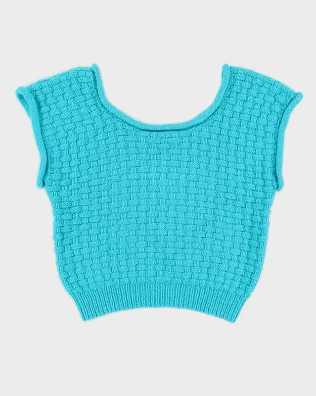 Vintage Turqoise Knit Crop - M/L sold by Rokit
