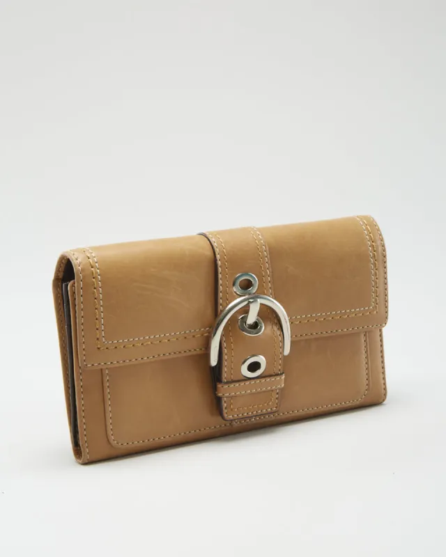 Coach Beige Leather Wallet With Buckle Front - O/S sold by Rokit