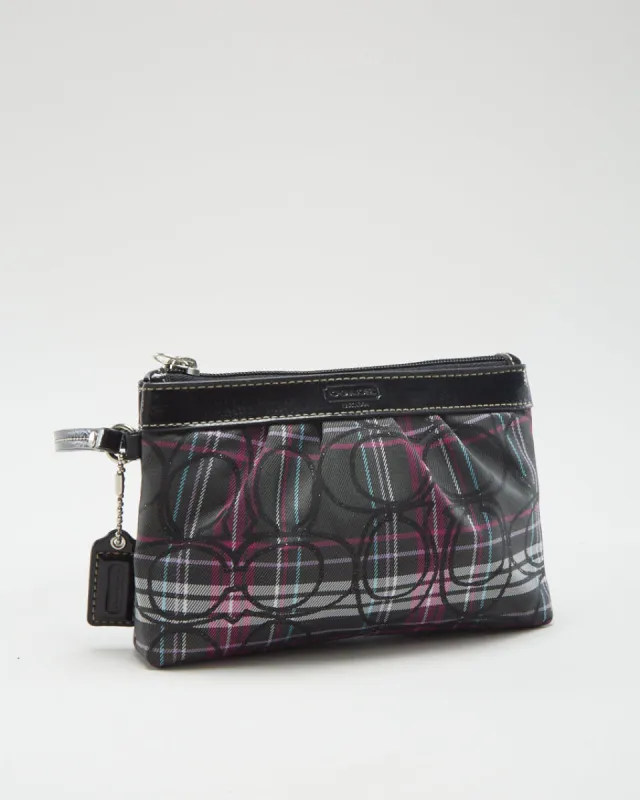 Y2K 00s Coach Black Tartan Monogram Purse - O/S sold by Rokit