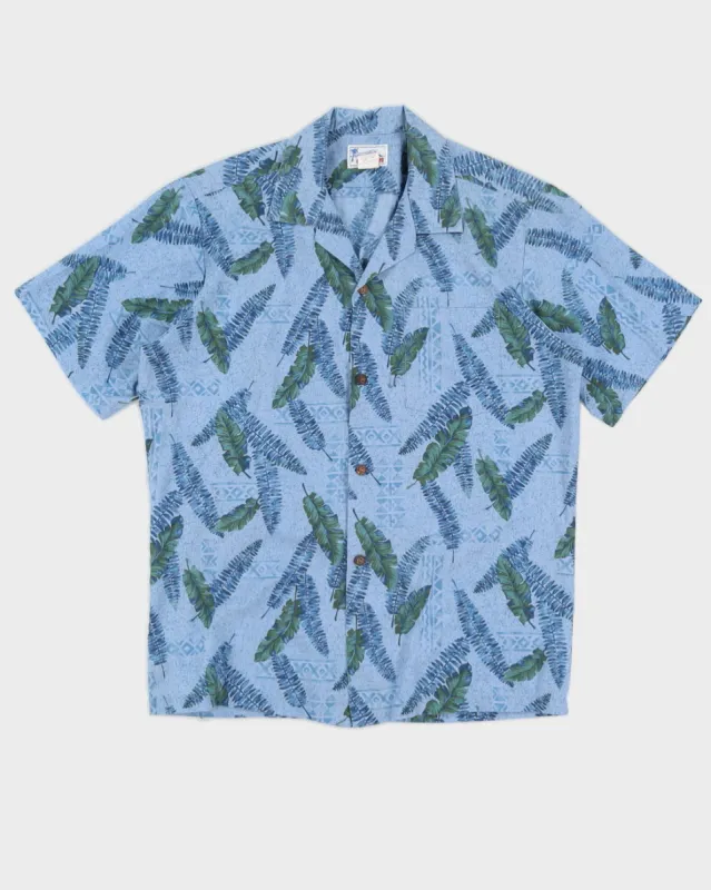 Blue Floral Hawaiian Shirt - M sold by Rokit