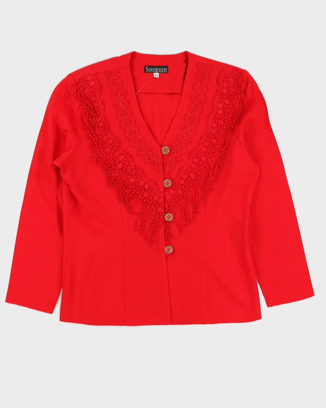 00s Red Blazer Jacket - L sold by Rokit